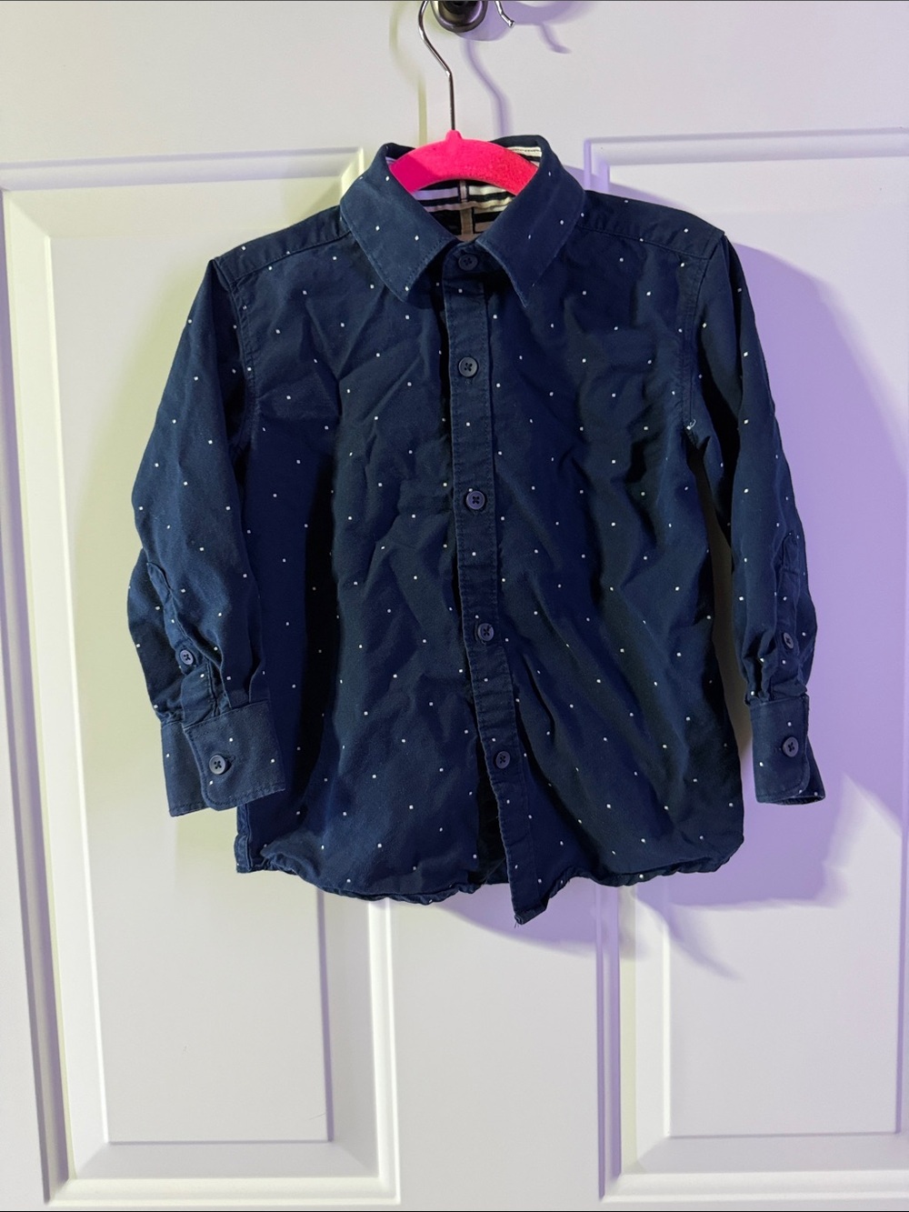 Cactus Boys Navy Blue Long-Sleeve Button-Up Shirt 2T